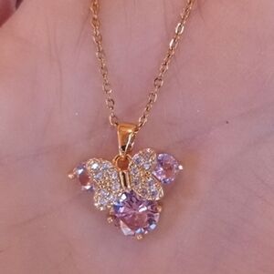 ♥️ Individually $10 Or Bundle 3/$26 Pink/Purple Minnie Mouse Inspired Necklace